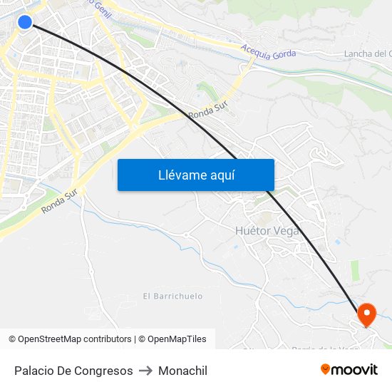 Palacio De Congresos to Monachil map