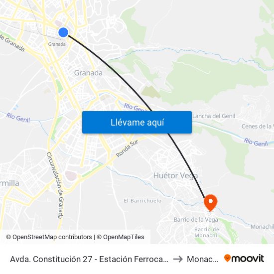 Avda. Constitución 27 - Estación Ferrocarril to Monachil map