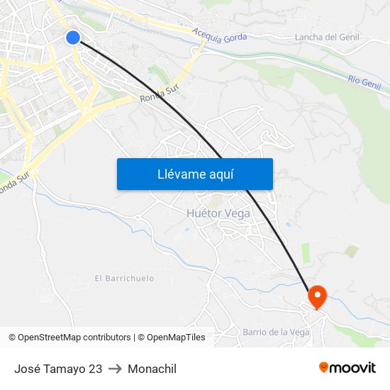 José Tamayo 23 to Monachil map