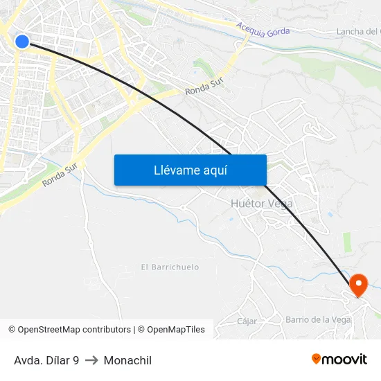 Avda. Dílar 9 to Monachil map