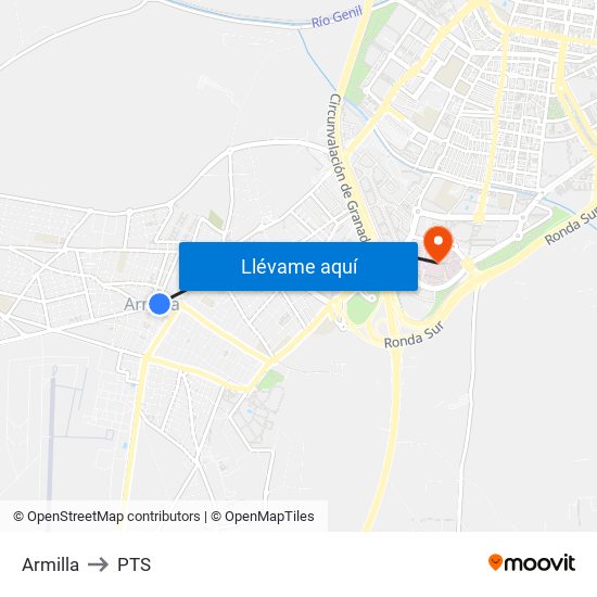 Armilla to PTS map