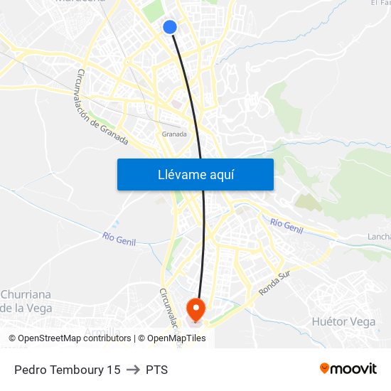 Pedro Temboury 15 to PTS map