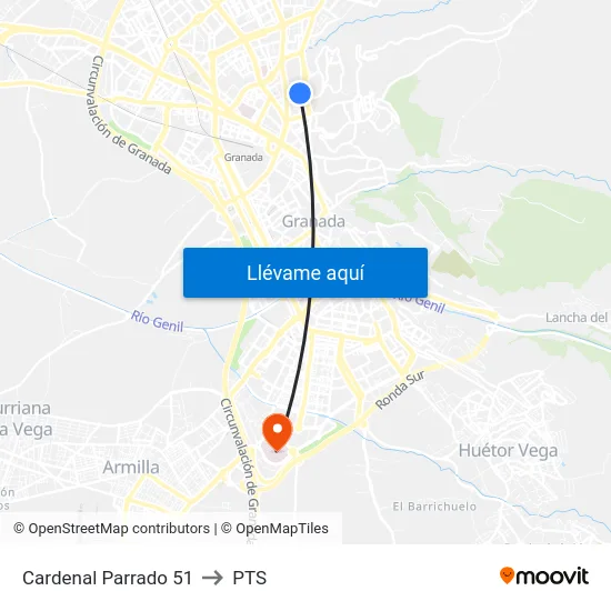 Cardenal Parrado 51 to PTS map