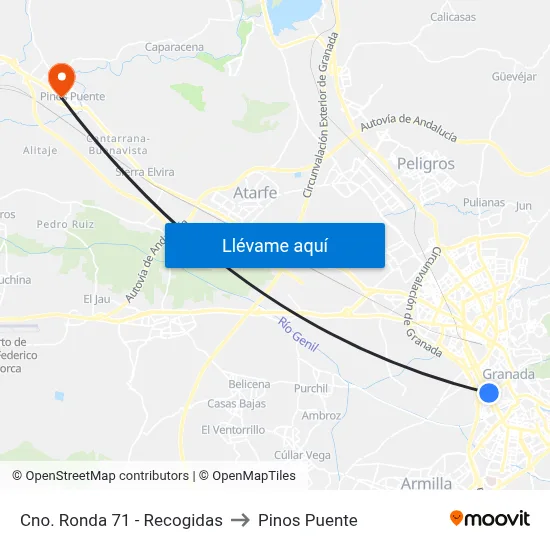 Cno. Ronda 71 - Recogidas to Pinos Puente map