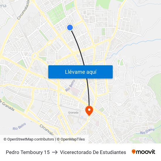 Pedro Temboury 15 to Vicerectorado De Estudiantes map