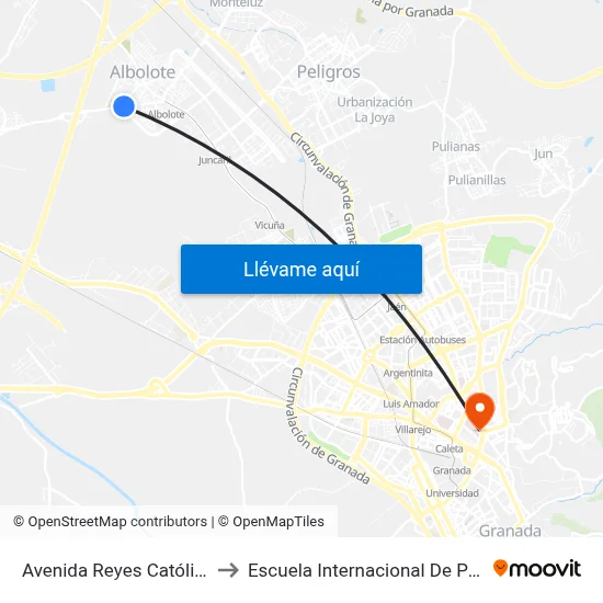 Avenida Reyes Católicos 64 to Escuela Internacional De Posgrado map