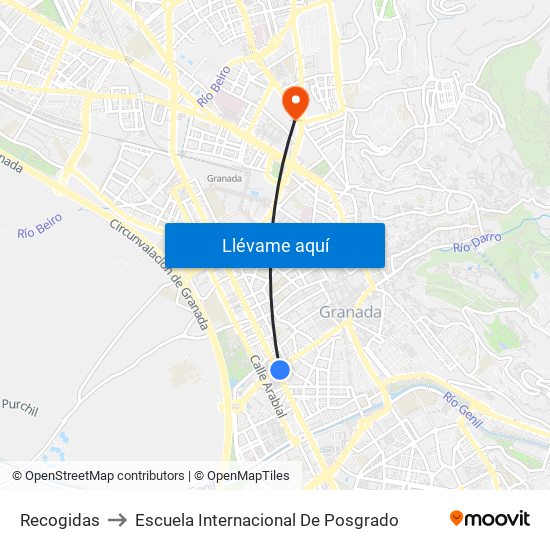 Recogidas to Escuela Internacional De Posgrado map