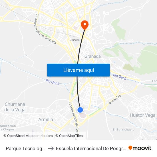 Parque Tecnológico to Escuela Internacional De Posgrado map