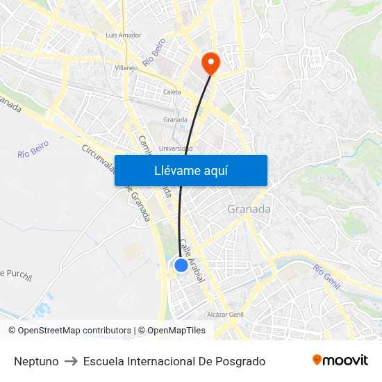 Neptuno to Escuela Internacional De Posgrado map