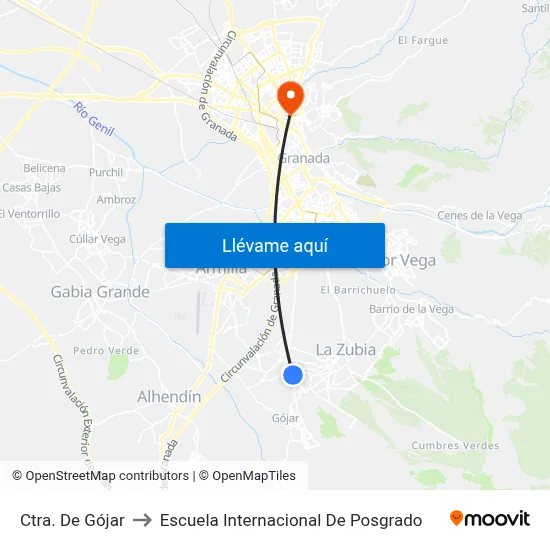 Ctra. De Gójar to Escuela Internacional De Posgrado map