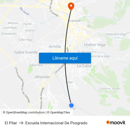 El Pilar to Escuela Internacional De Posgrado map