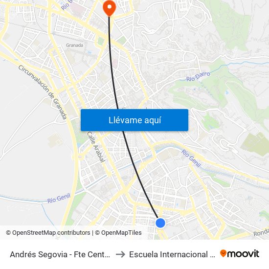 Andrés Segovia - Fte Centro Cívico Zaidín to Escuela Internacional De Posgrado map