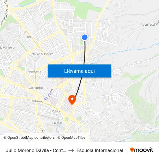 Julio Moreno Dávila - Centro Cívico Norte to Escuela Internacional De Posgrado map