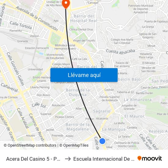 Acera Del Casino 5 - Puerta Real to Escuela Internacional De Posgrado map