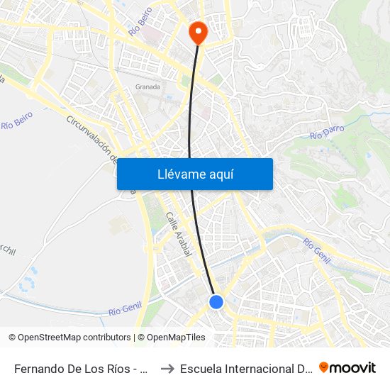 Fernando De Los Ríos - Av. Barcelona to Escuela Internacional De Posgrado map