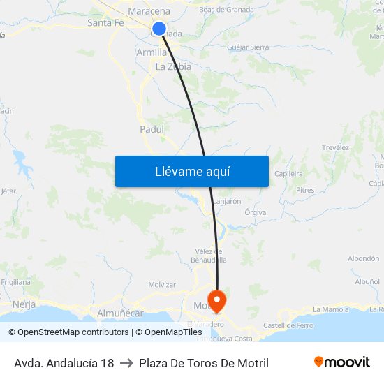 Avda. Andalucía 18 to Plaza De Toros De Motril map