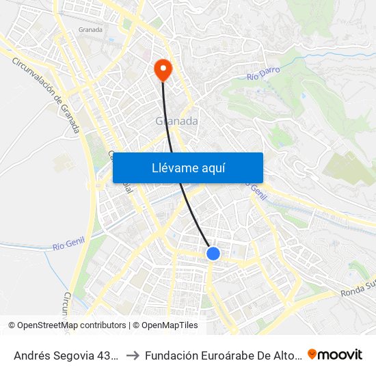 Andrés Segovia 43 - Hípica to Fundación Euroárabe De Altos Estudios map