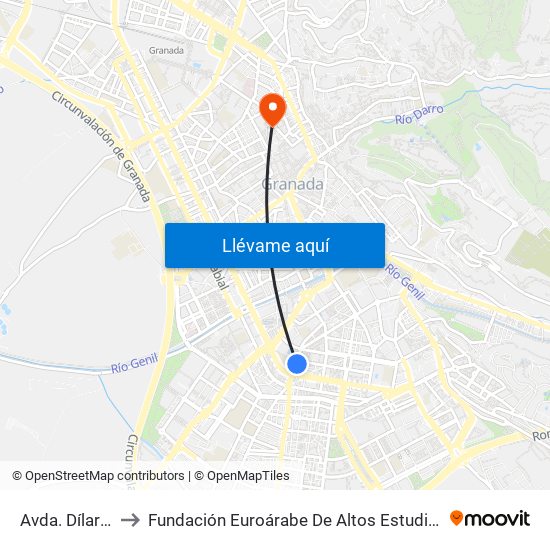 Avda. Dílar 9 to Fundación Euroárabe De Altos Estudios map