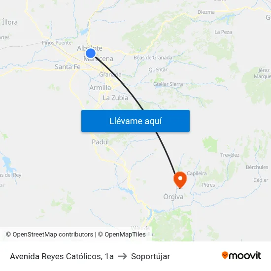 Avenida Reyes Católicos, 1a to Soportújar map