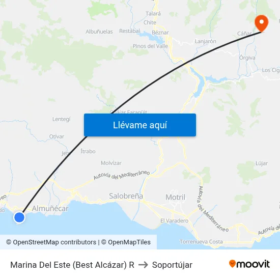 Marina Del Este (Best Alcázar) R to Soportújar map