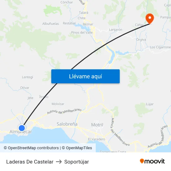 Laderas De Castelar to Soportújar map