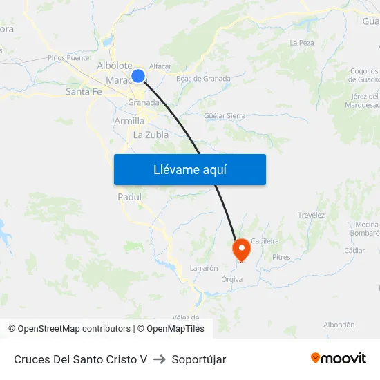 Cruces Del Santo Cristo V to Soportújar map