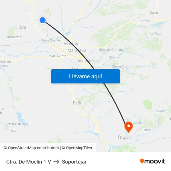 Ctra. De Moclín 1 V to Soportújar map