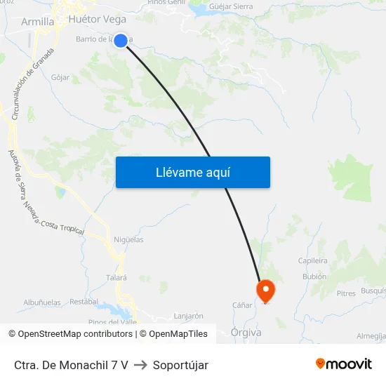 Ctra. De Monachil 7 V to Soportújar map