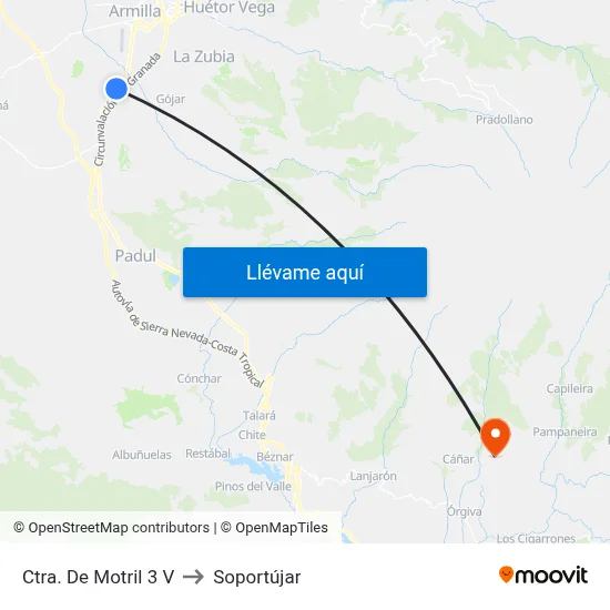 Ctra. De Motril 3 V to Soportújar map