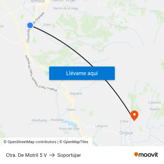 Ctra. De Motril 5 V to Soportújar map