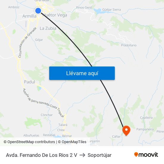 Avda. Fernando De Los Ríos 2 V to Soportújar map
