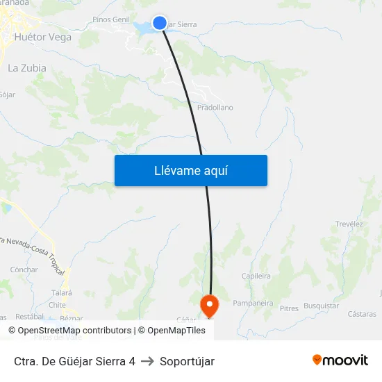 Ctra. De Güéjar Sierra 4 to Soportújar map