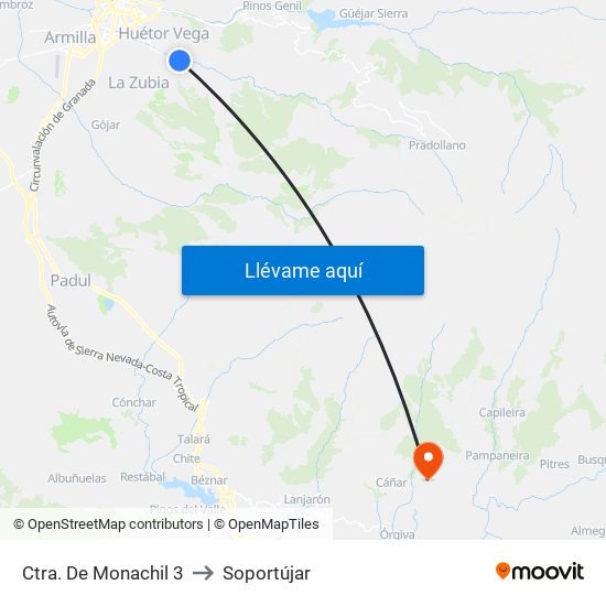 Ctra. De Monachil 3 to Soportújar map