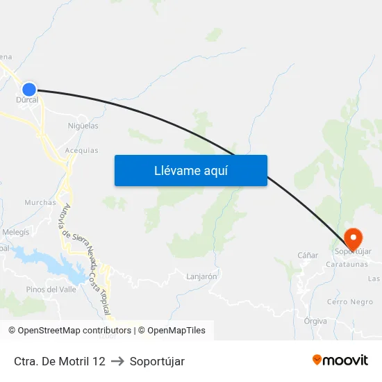 Ctra. De Motril 12 to Soportújar map