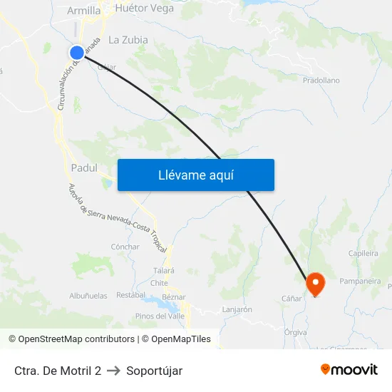 Ctra. De Motril 2 to Soportújar map