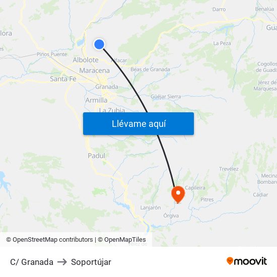 C/ Granada to Soportújar map