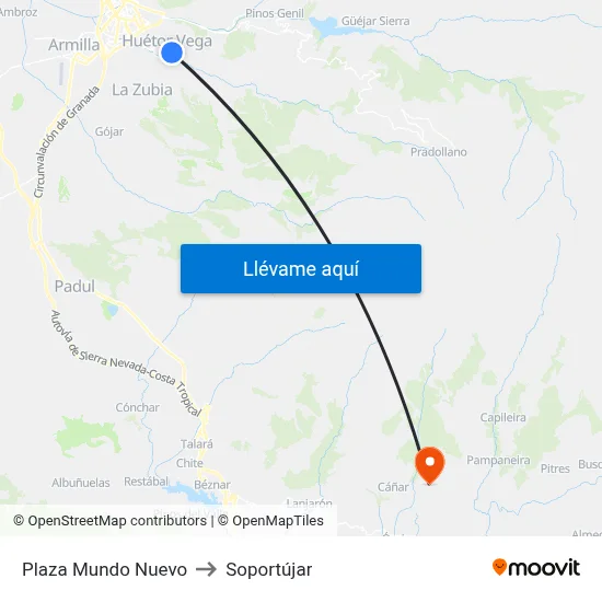 Plaza Mundo Nuevo to Soportújar map