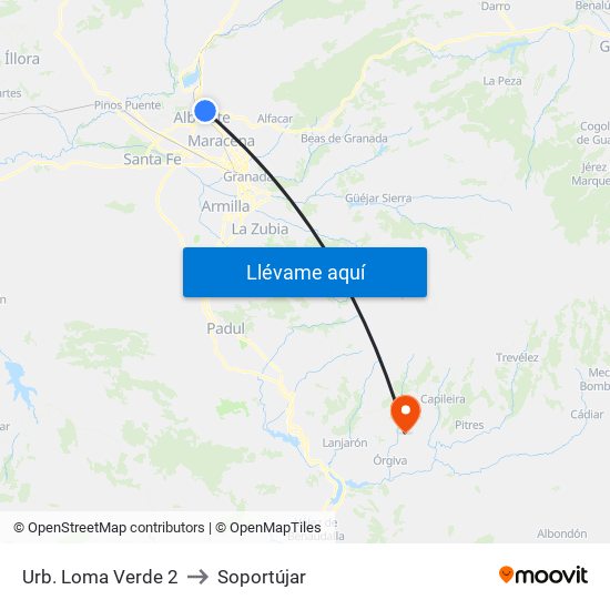 Urb. Loma Verde 2 to Soportújar map