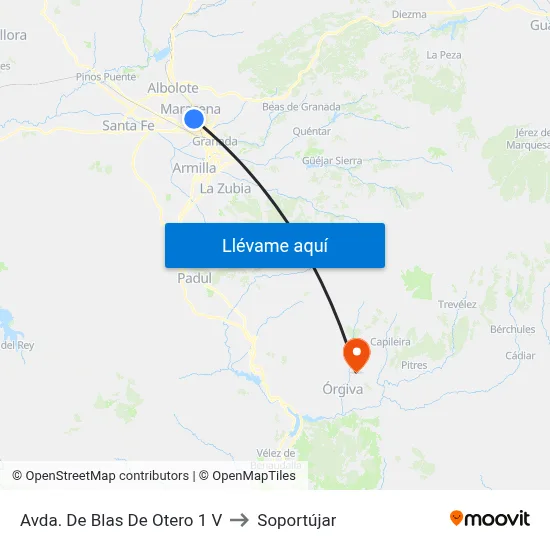 Avda. De Blas De Otero 1 V to Soportújar map