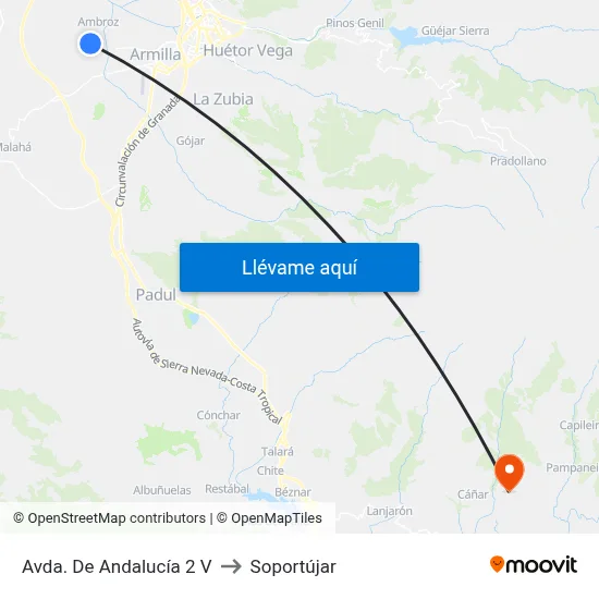Avda. De Andalucía 2 V to Soportújar map