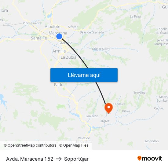 Avda. Maracena 152 to Soportújar map