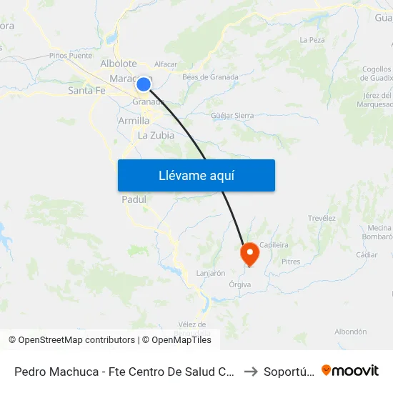 Pedro Machuca - Fte Centro De Salud Cartuja to Soportújar map
