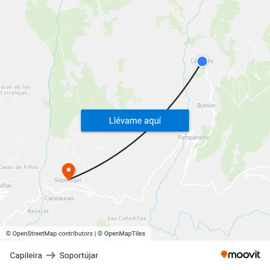 Capileira to Soportújar map