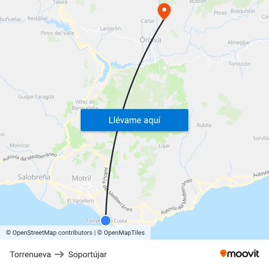 Torrenueva to Soportújar map