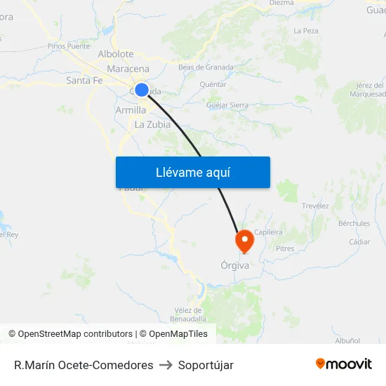 R.Marín Ocete-Comedores to Soportújar map