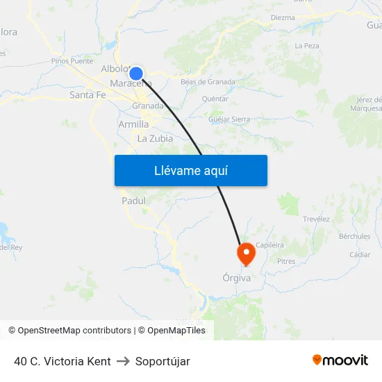 40 C. Victoria Kent to Soportújar map