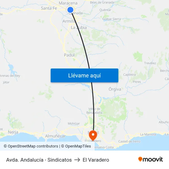 Avda. Andalucía - Sindicatos to El Varadero map