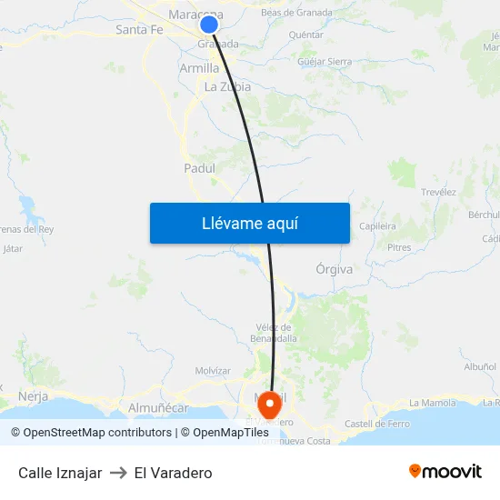 Calle Iznajar to El Varadero map