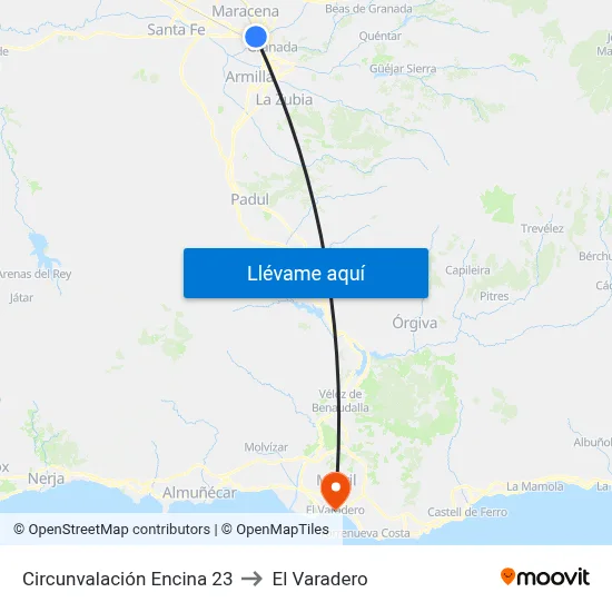 Circunvalación Encina 23 to El Varadero map