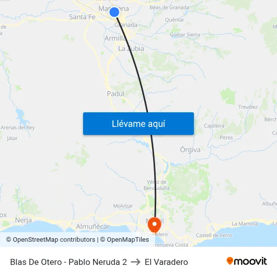 Blas De Otero - Pablo Neruda 2 to El Varadero map